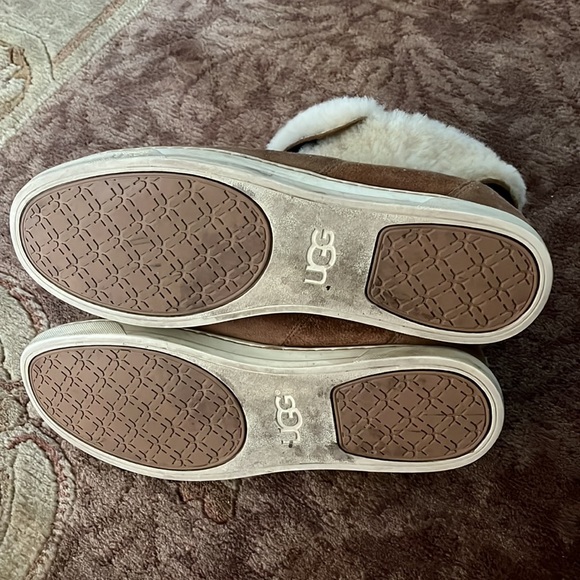 UGG CROFT HIGH TOP SNEAKER CHESTNUT BOOT BOOTIE SHEEPSKIN LEATHER SZ 12 - Picture 6 of 11